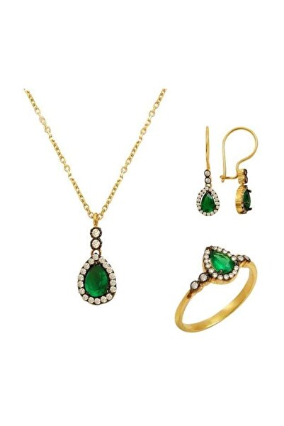 BİLEZİKHANE Mini Zümrüt Set 5,97 Gram 14 Ayar Altın