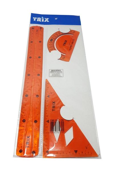TRİX Flexible Unbreakable Flexible Drawing Set and Ruler 30 cm