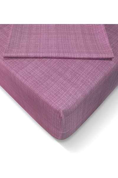 Alla Turca Ranforce 160x200 cm Elastic Sheet Set - Dried Rose