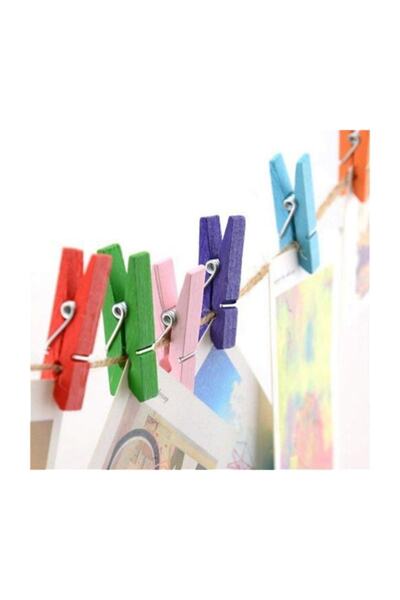 AVMmarketim أوتاد صغيرة ملونة مع حبل هدية 25 قطعة أوتاد صور