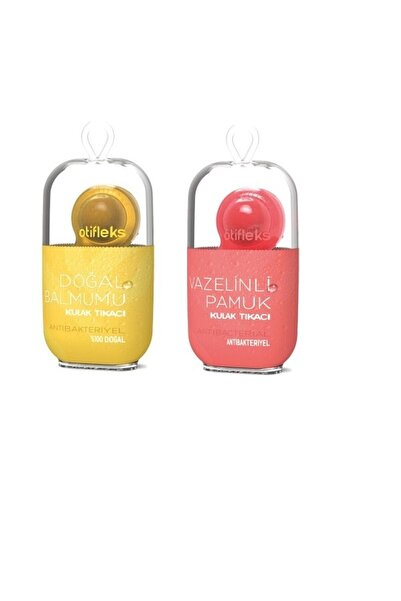 OTİFLEKS Duş Yüzme Için Kulak Tıkacı 4'lü + Hijyenik Kutu Vazelinli Pamuk Kul...