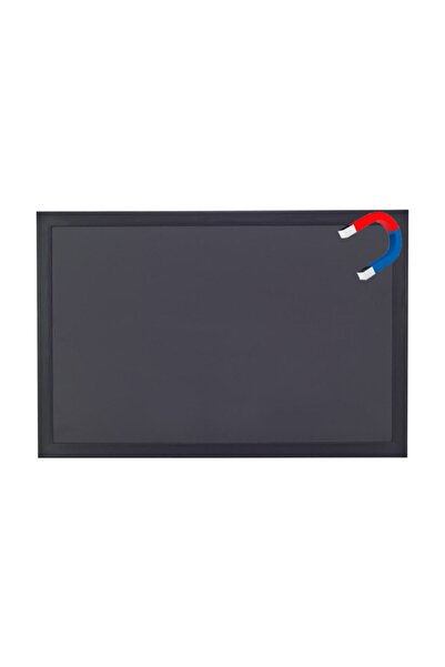 Chalky Manyetik 60x120 cm Kara Tahta Siyah Çerçeveli - Tebeşir Yazı Tahtası -...