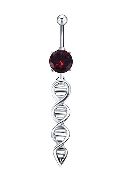 Solfera Shiny Burgundy Stone Dangle Twist Belly Piercing P417