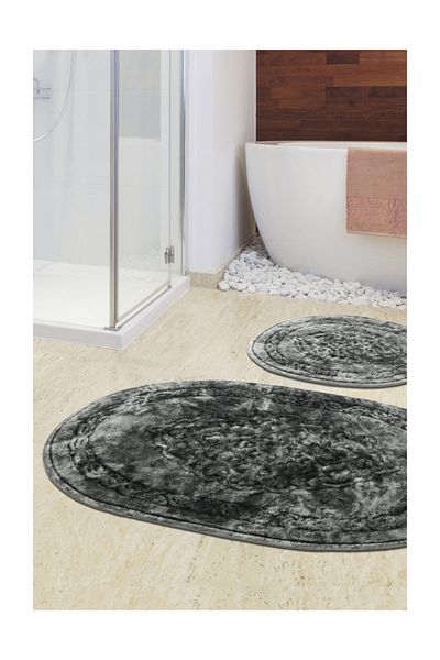 Alanur Home Alanur Damaks Οβάλ Βαμβακερό Σφουγγαρίστρα 2 Συσκευασιών Αντίκα Γκρι