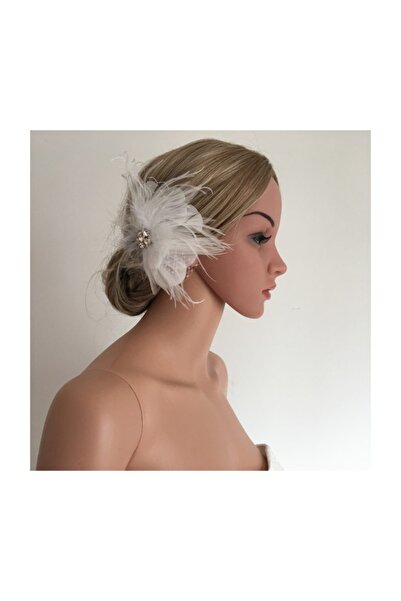 bba new trend Wedding Crown, Feathered Voile Wedding Hat, Wedding Crown, Wedd...