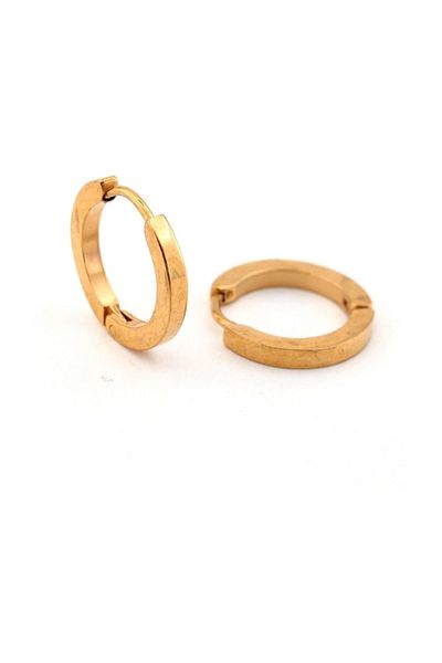 Solfera Thin Ring 2mm Yellow Color Stainless Steel Men's Earrings E714