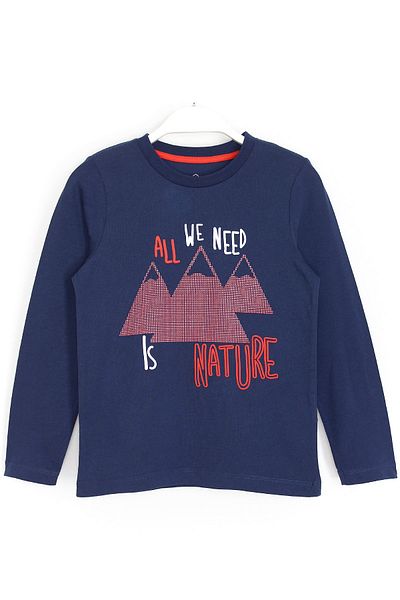 DobaKids Γυναικεία μπλούζα για κορίτσια Navy Blue High Silicone Print