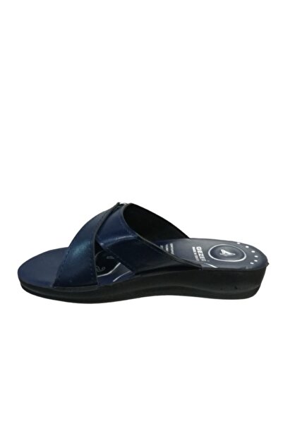 GEZER Ge082-10 Papuci de mers ortopedici cu bretele încrucișate, albastru marin pentru femei