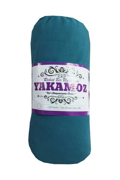 Yakamoz Petrol Colored Double Pillowless Sheet - 160X200 cm