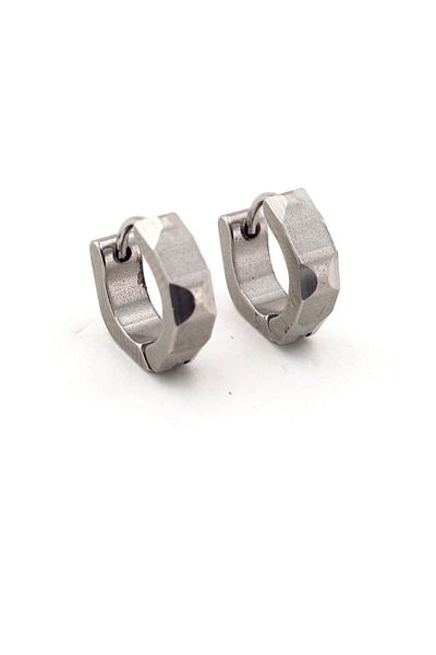 Solfera Square Design Silver Color Stainless Steel Men's Earrings E709