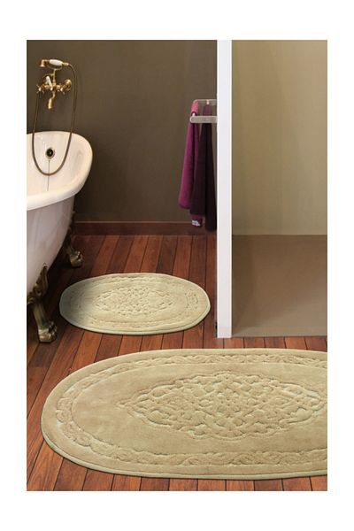Alanur Home Damaks Oval Cotton Pachet 2 Mop Cappuccino