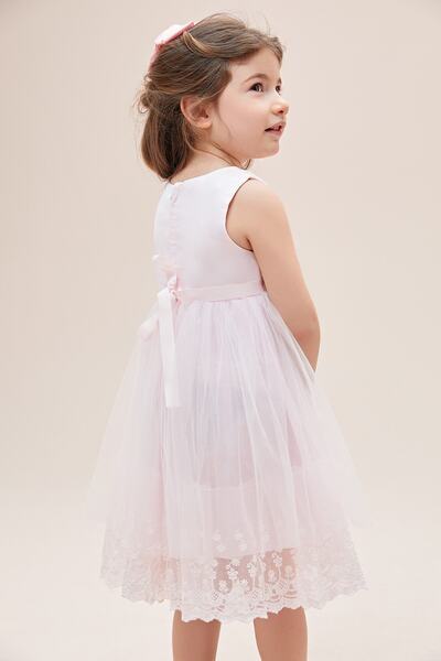 Oleg Cassini Girl's Pink Strappy Tulle Skirt Children's Dress L18