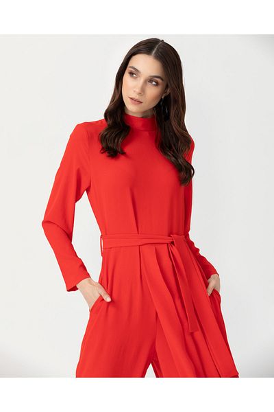 SCL Asymmetrical Jumpsuit with Belted Waistband