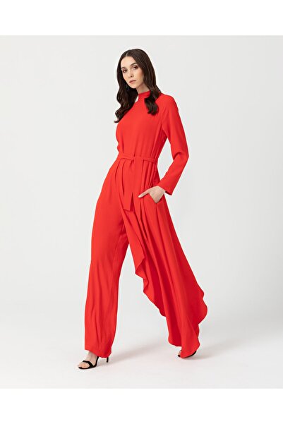 SCL Asymmetrical Jumpsuit with Belted Waistband