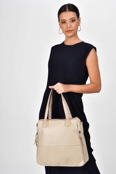 Bagzone Mink Women's Zipper Detailed Shoulder Bag 10Va2049