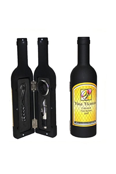 Bun Design Şarap Şişesi Tirbişon Seti