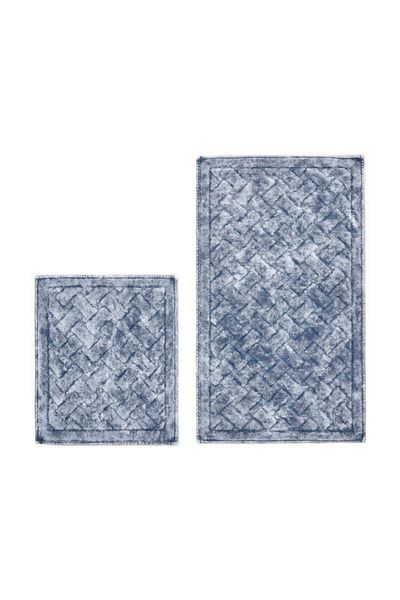 Alanur Home Ματάκι δαπέδου Alanur Conexos Cotton 2 τεμαχίων Antique Blue