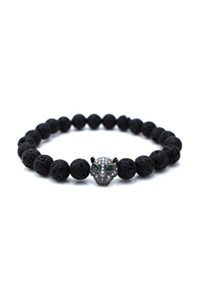 Alnis Atelier سوار من حجر الحمم البركانية الطبيعي على شكل ثعلب