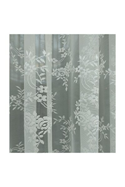 Esse Home Çiçek Desenli Fransız Dantel Tül Perde,  100x260, Seyrek Pile, 1/2
