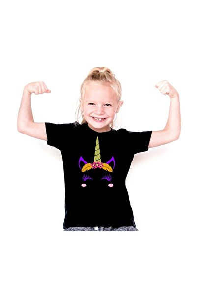 SCUBAPROMO Majica za devojčice Unicorn Daisy crne boje
