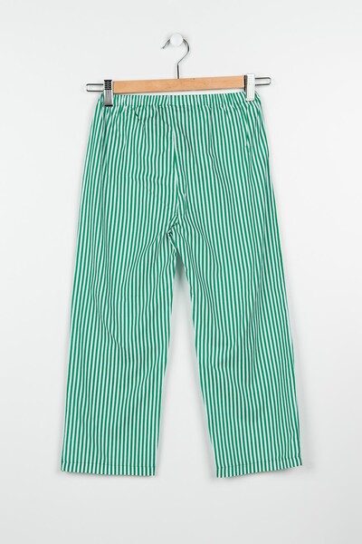 Pitti Kız Çocuk Yeşil Çizgili Pantolon 94001