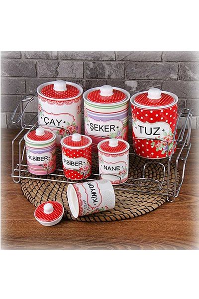 Ün-Ev 7-Piece Porcelain Luxury Spice Rack