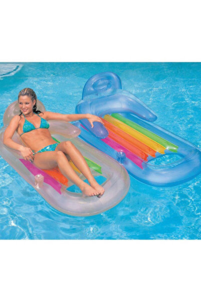 Intex İntex Sultan Koltuğu Bardak Yuvalı Deniz Yatağı (Mavi Renk) /