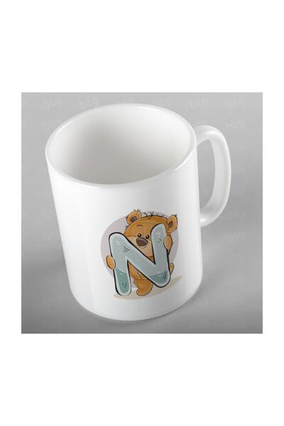 Bi Tıkla Gelsin كوب بورسلين بطبعة حرف N ودبدوب لطيف - Anı019