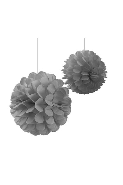 Kazanabil 2 Pack Paper Ball Decorative Hanging Party Decoration Gray