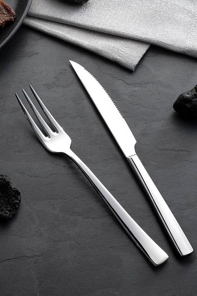 Nehir Deniz Plain 12 Piece Steak Meat Cutlery Set