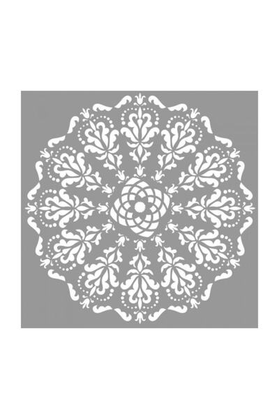 Artikel Mandala 21 Stencil Tasarımı 30 x 30 cm, Duvar Stencil, Fayans Stencil...