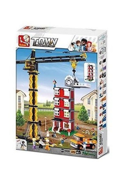 Sluban Crane 1461 - Construction Tower Track Block Set