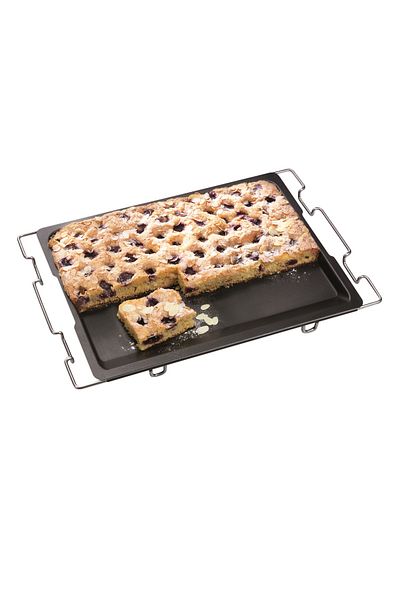 Fisko Oven Tray with Adjustable Size Handle, White, Durable and Practical Use