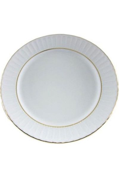 Güral Porselen Plain Serving Plate with Gilt Edge 20 cm