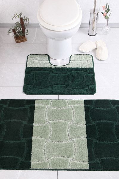 Confetti Sarıyer 60x100 50x60 cm BQ Nefti Green Bath Rug