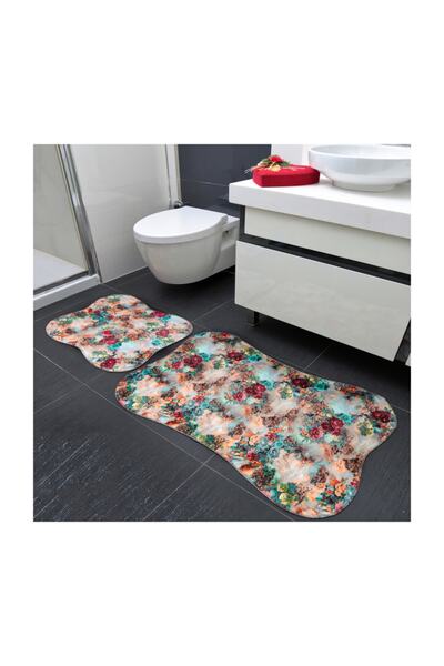 eGs Set de 2 scaune de toaletă cu model trandafiri de producție internă 50x60...