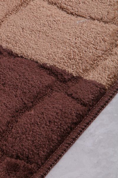 Confetti Sarıyer 50x80 40x50 cm PS Brown Bath Rug