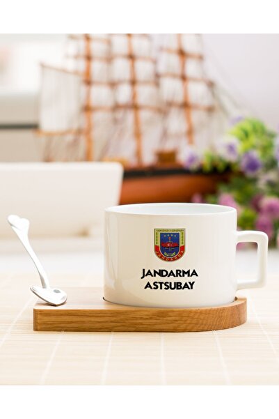 Hediyelen Jandarma Astsubay Çay Kahve Fincanı