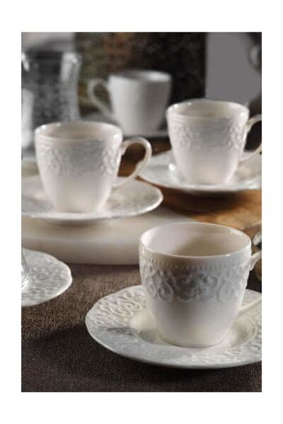 Kütahya Porselen Bone Irem Sade 12 Parça Kahve Fincan Takımı