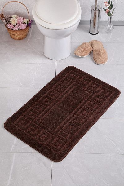 Confetti Ethnic Brown Bath Rug
