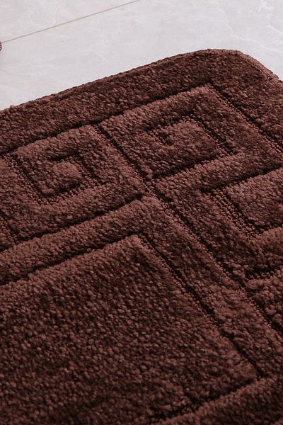 Confetti Ethnic Brown Bath Rug