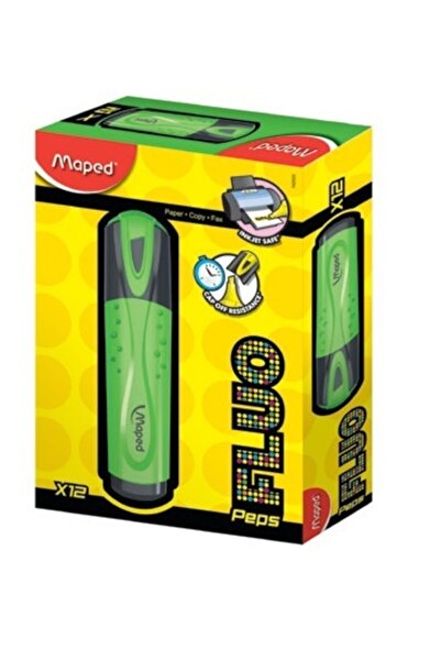 Maped Classic Fosforlu Kalem (işaret Kalemi) Mono Yeşil (12 Li Paket) 3154147...