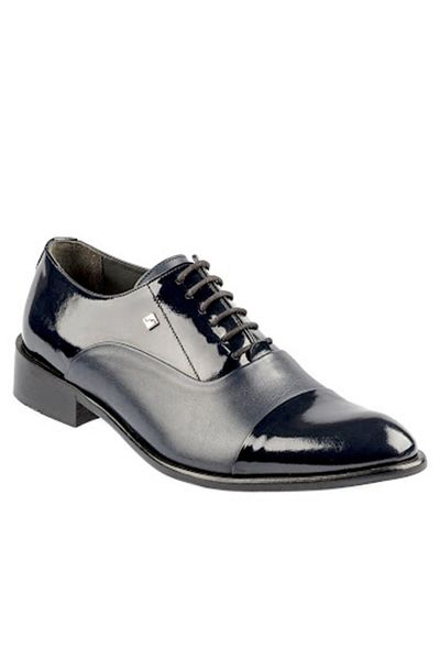 Fosco Men's Black Genuine Leather Classic Shoes