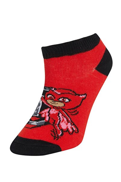 DeFacto Boy's Red Pj Masks Licensed 3-Piece Booties Socks