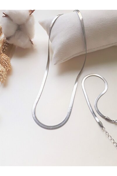 XUPING JEWELRY Kadın Gümüş Rengi İtalyan Zincir Takım