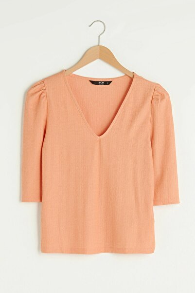 LC Waikiki Γυναικεία Ανοιχτή Κοραλί Φόρμαλ Μπλούζα