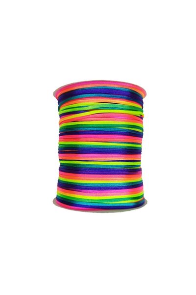 yiğit aksesuar Flush Satin Rope, Ribbon Rope 1mm Thin Rainbow (Price is 10 Meters)
