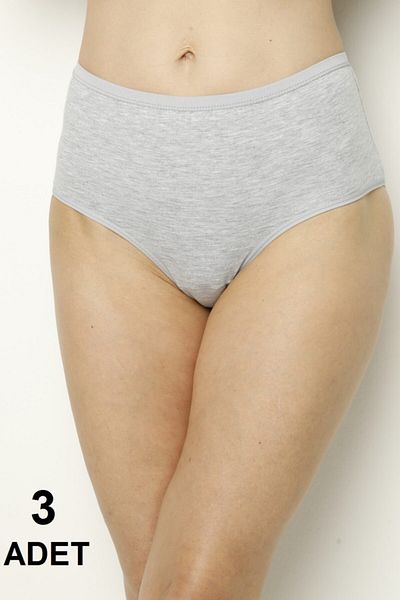 Tutku Chiloți Bato de damă din Lycra gri - Set de 3