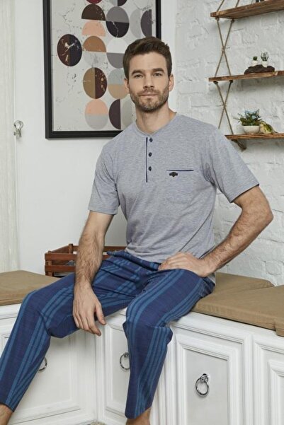 Madameshop Короткий рукав Бавовняні чоловічі піжами Піжами