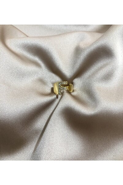 BB wikiki Zircon Stone Gold Letter F Ring